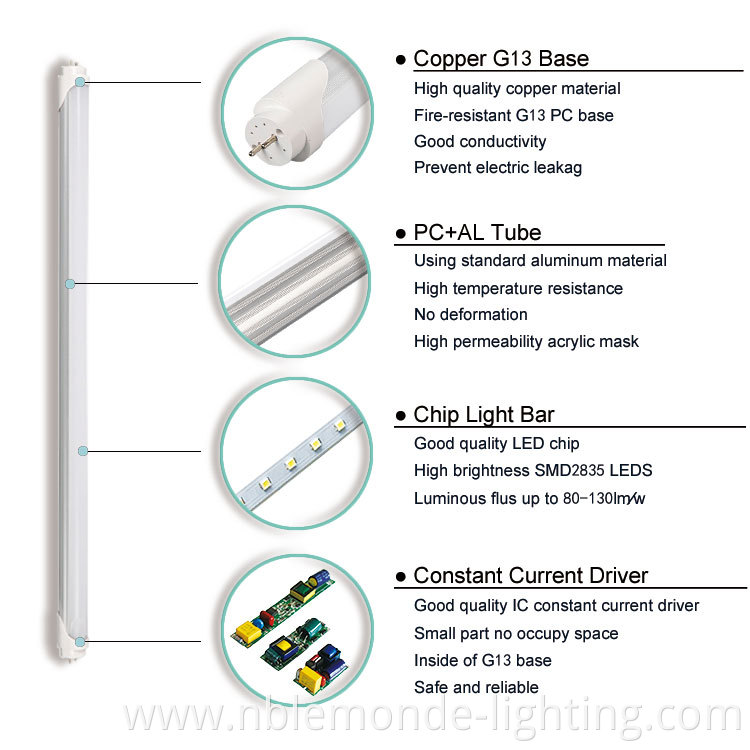 Integrated LED fluorescent replacement tubes